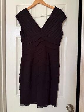 Classic V-Neck Layered Little Black Dress